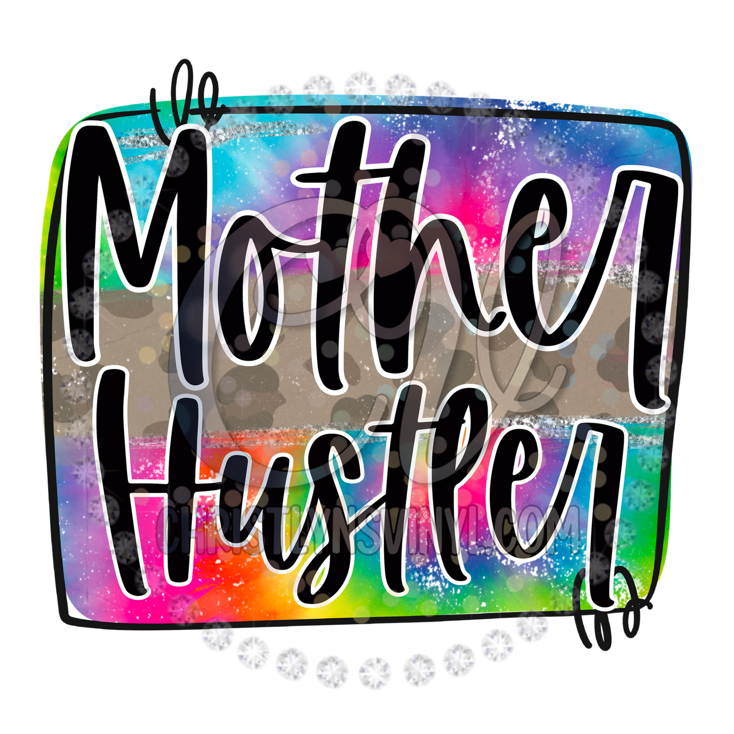 Mama Mini Hustler Tie Dye Neon Cute Sublimation Transfer