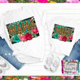 Mama Mini Floral Leopard Matching Tees or Sublimation Transfer
