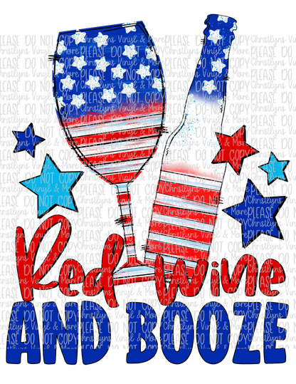 Red Wine Blue Independence Day Sublimation Transfer