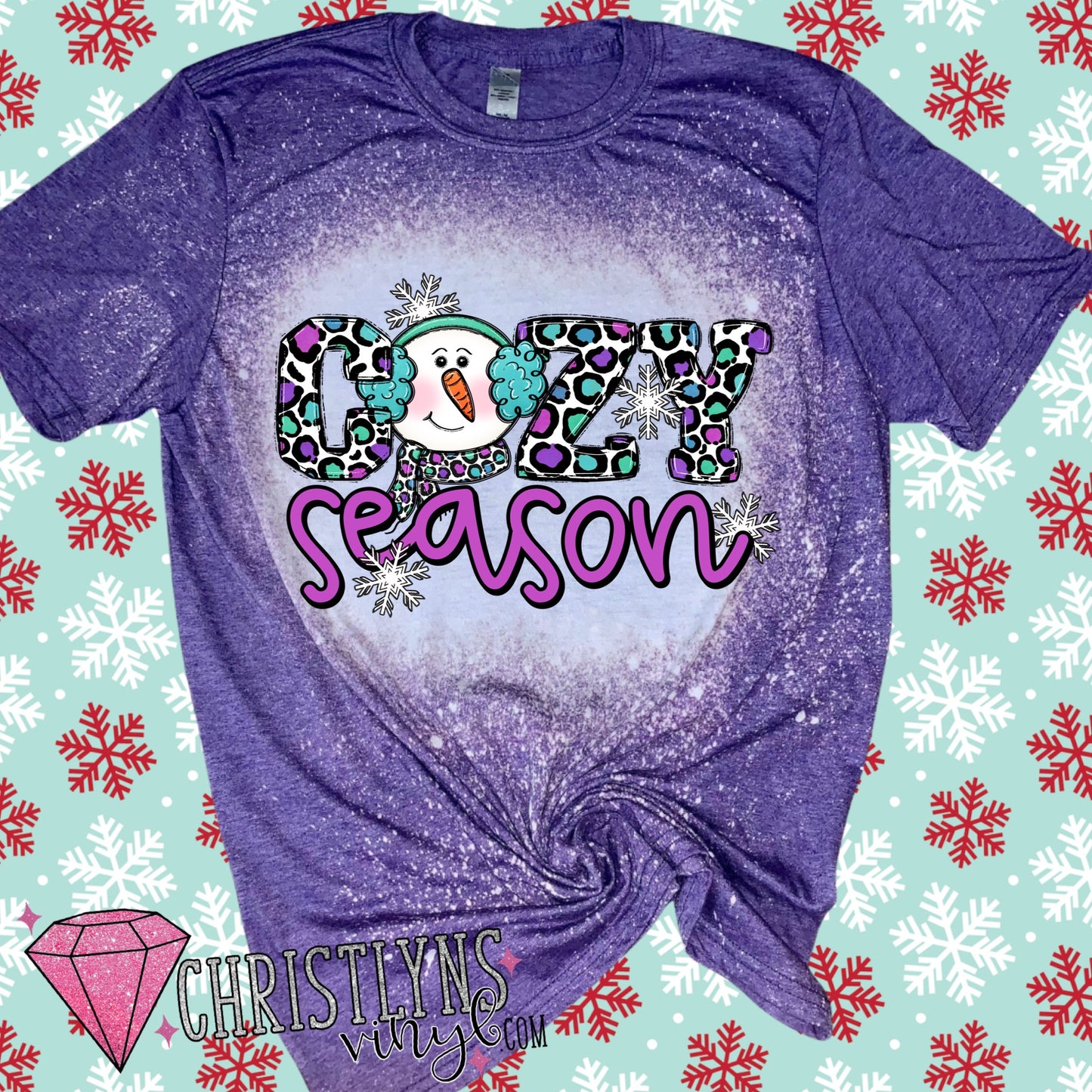 Cozy Season Snowman Winter Bleached or Sublimation Transfer