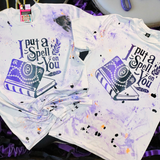 I Put A Spell On You Hand Painted Purple Blank Halloween Tee RTS