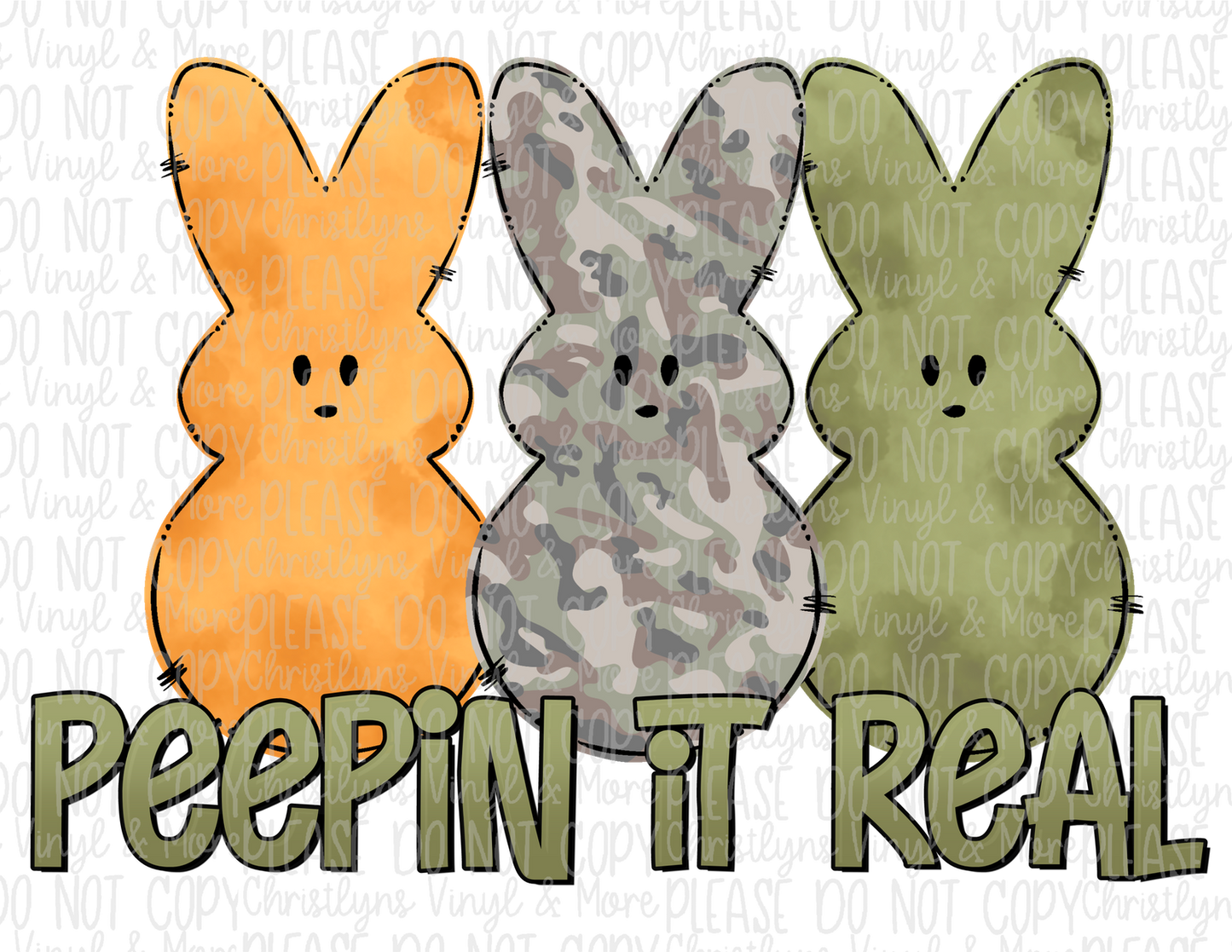 Peepin it Real Bunny Peeps Easter Sublimation Transfer