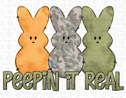 Peepin it Real Bunny Peeps Easter Sublimation Transfer