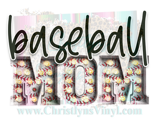 Baseball Softball Mom Sublimation Transfer