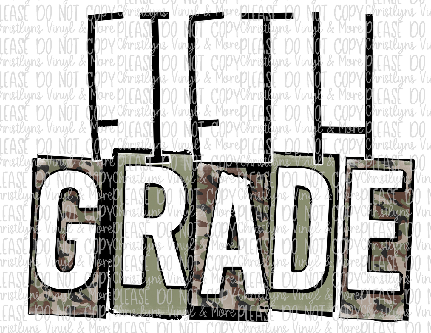 Camo School Grades Sublimation Transfers