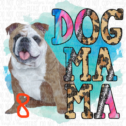 Dog Mama Ombre Cheetah Blue Sublimation Transfer