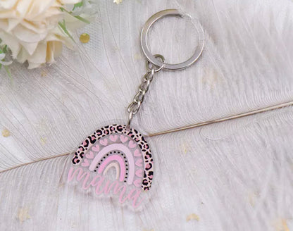 mothers day mama rainbow boho keychain gifts wholesale cheap cute hearts acrylic blanks boutique gift