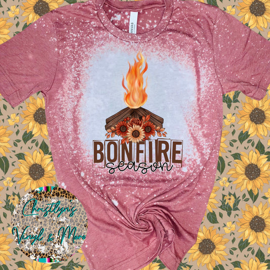 Bonfire Season Mauve Bleached Tee