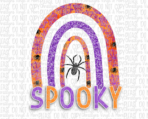 Spooky Spider Halloween Rainbow Sublimation Transfer