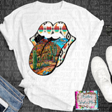 Cactus Aztec Tongue Sublimation Transfer or White Tee