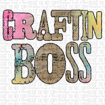 Craftin Boss Leopard Watercolor White, Ash Grey Tee or Sublimation Transfer Only