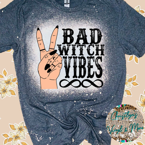 Bad Witch Vibes Halloween Sublimation Transfer or Completed Tee