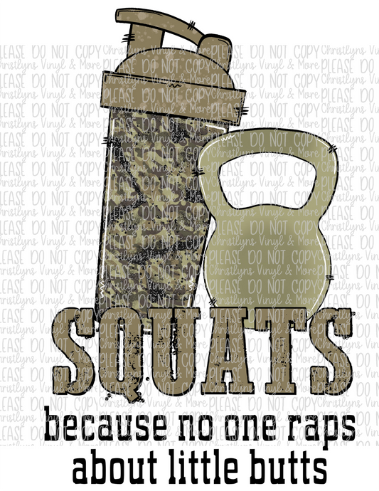 Squats Camo Raps Sublimation Transfer