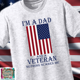 Dad Veteran USA Sublimation Transfer or Ash Grey Tee
