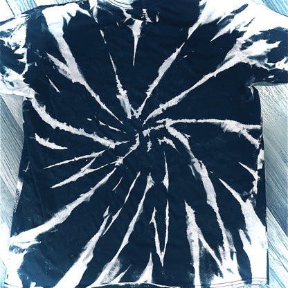 Black Spiral Swirl Wholesale Bleached Tee