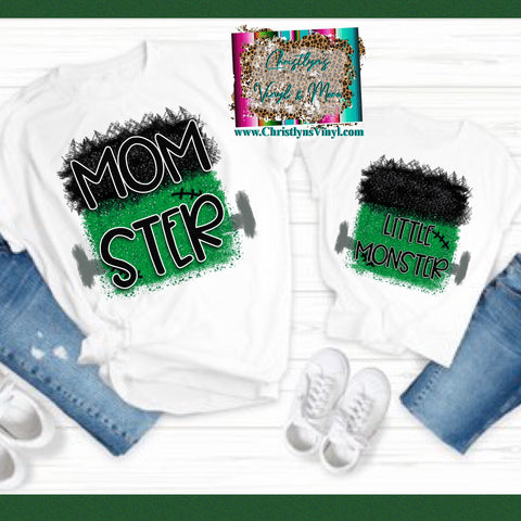 Momster Little Monster Halloween Matching Tees or Sublimation Transfer
