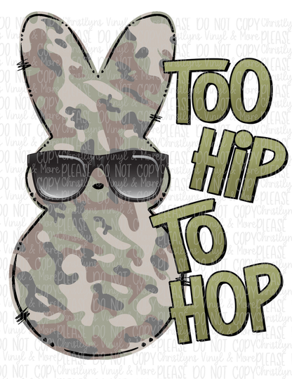 Hip To The Hop Camo Bunny Easter Sublimation Transfer