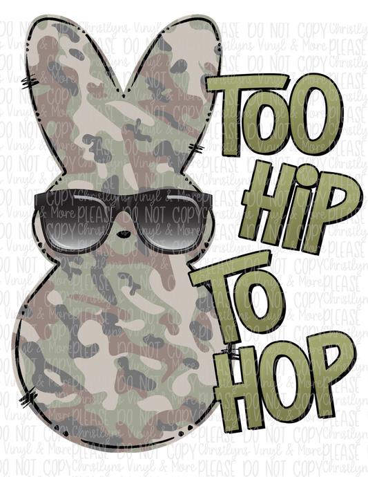 Hip To The Hop Camo Bunny Easter Sublimation Transfer