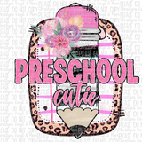 Pink School Cutie Life Leopard Floral Sublimation Transfers