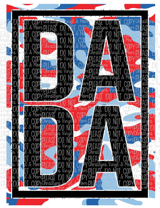 Dada Mini USA Camo Matching Tees or Sublimation Transfer