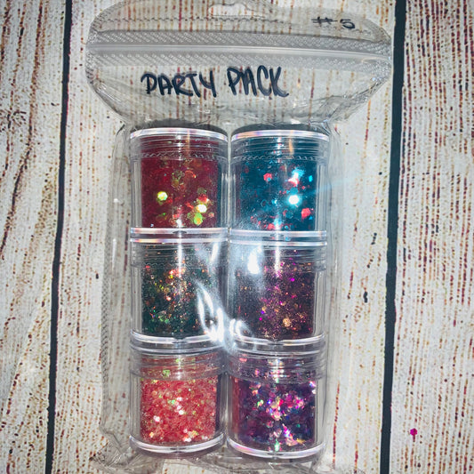 Mini Jar Chunky Glitter: Packs of 6