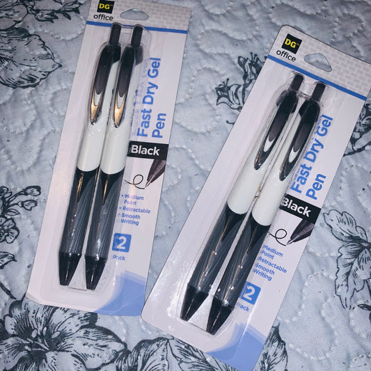 Black gel pens 2 pack