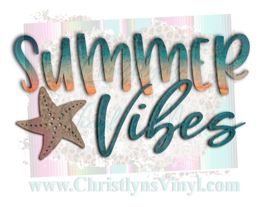 Summer Vibes Star Beach Sublimation Transfer