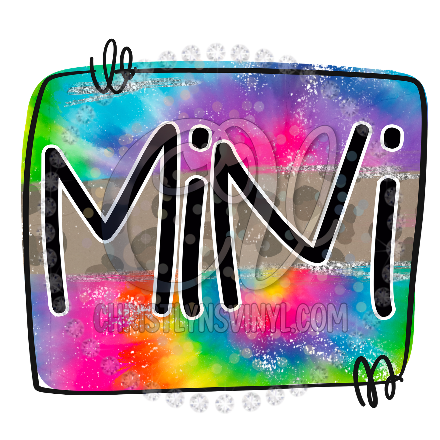 Mama Mini Hustler Tie Dye Neon Cute Sublimation Transfer