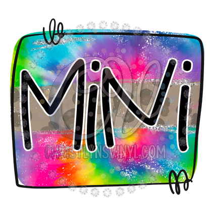 Mama Mini Hustler Tie Dye Neon Cute Sublimation Transfer