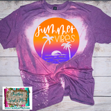 summer vibes purple bleached shirt sublimation transfers design wholesale bleach 