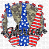 Camo Beer Longnecks 4th of July Sublimation Transfers