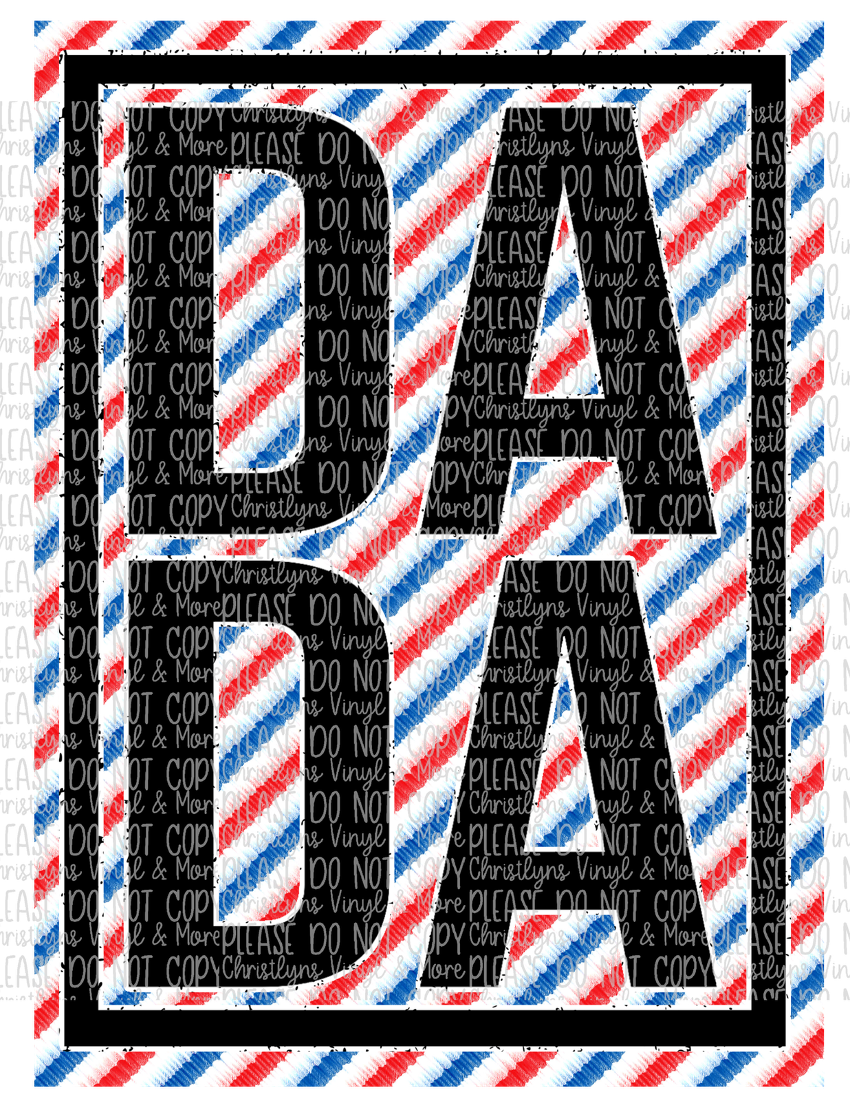 Dada Mini Horizontal Lines USA Matching Tees or Sublimation Transfer