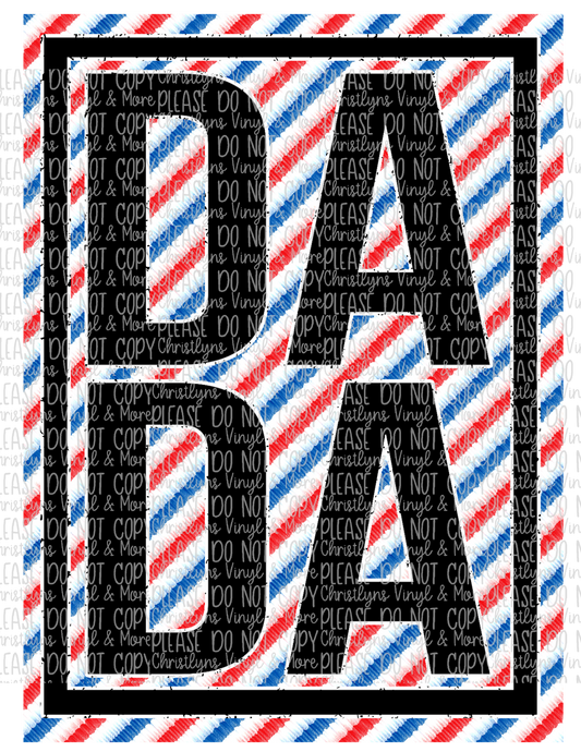 Dada Mini Horizontal Lines USA Matching Tees or Sublimation Transfer