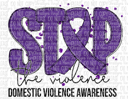 Domestic Violence Awareness Sublimation Transfer