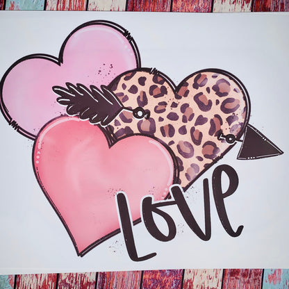 Love Hearts Valentines Day Sublimation Transfers