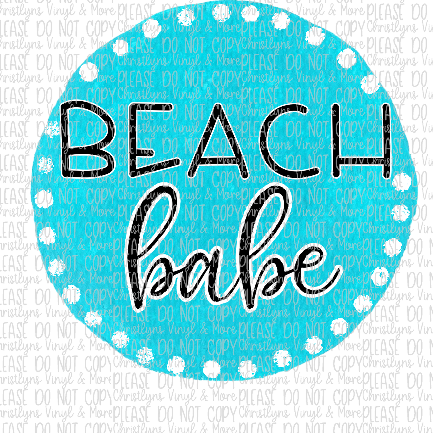 Blue Circle River Beach Lake Babe Sublimation Transfers