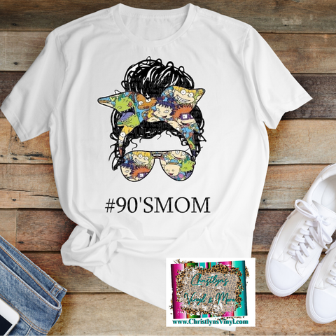 90s Mom Rugrat Vibes Sublimation Transfer or White Tee