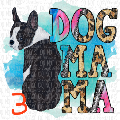 Dog Mama Ombre Cheetah Blue Sublimation Transfer