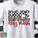 Race Day Vibes Leopard Racing Sublimation Transfer or Tee
