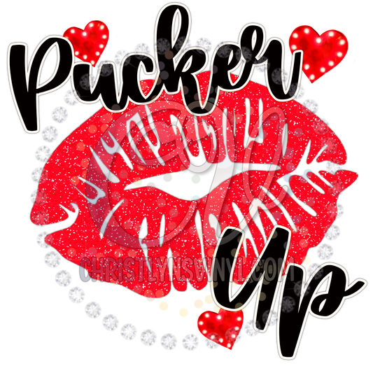 Pucker Up Lips Valentines Sublimation Transfer