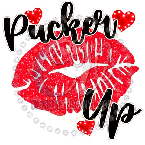 Pucker Up Lips Valentines Sublimation Transfer
